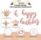 Rose Gold Happy Birthday Balloons Banner 18 Inch Script/Cursive Foil Mylar Letter Balloon Sign with Crown, Star Balloons Birthday Party Decoration Party Supplies for Women Men Boys Girls